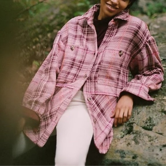 ANTHROPOLOGIE Hudson Plaid Shirt Jacket Shacket Spring - Picture 12 of 13